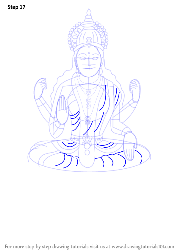 598x844 learn how to draw lakshmi mata - Lakshmi Drawing
