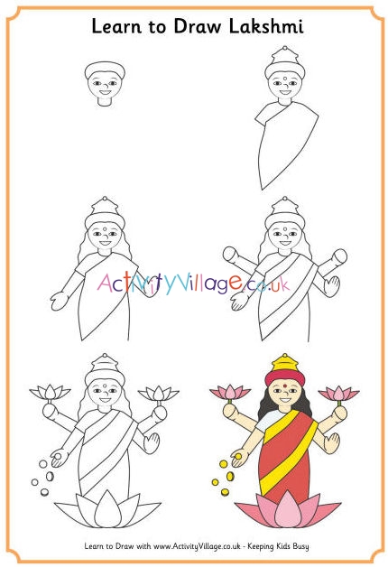 430x628 learn to draw lakshmi - Lakshmi Drawing