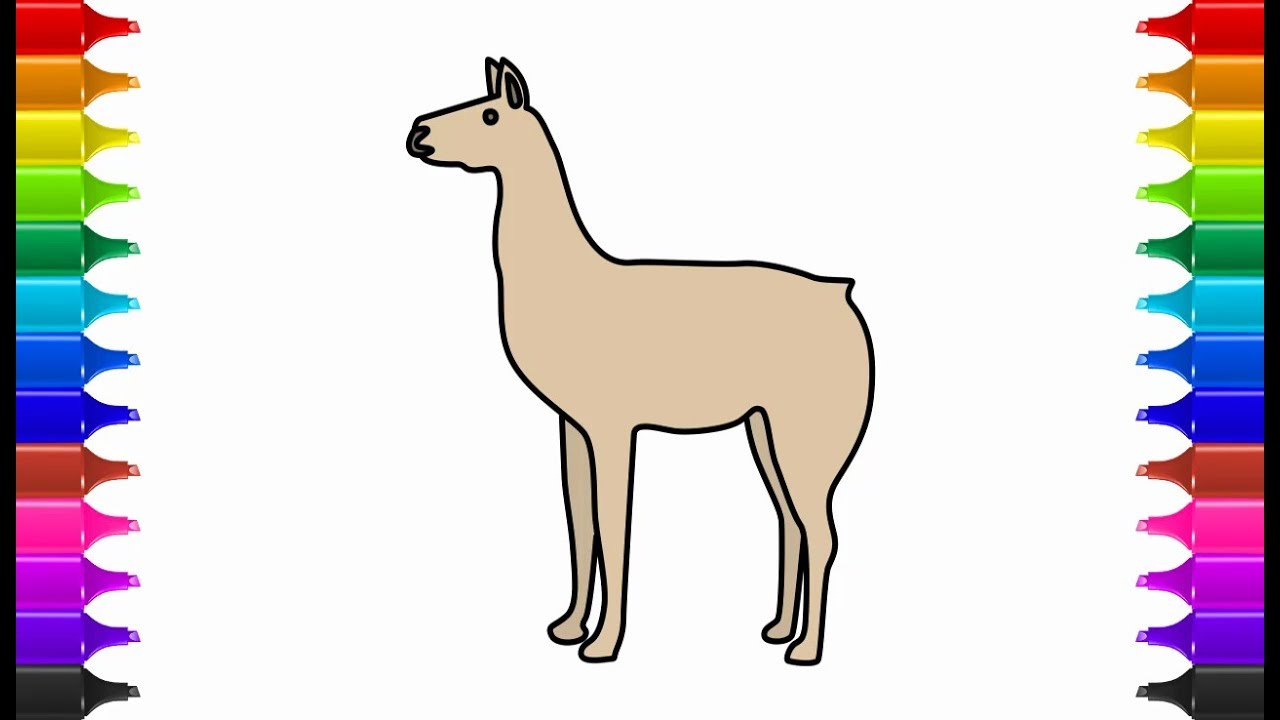 1280x720 How To Draw A Lama Animal Coloring Llama Drawing Kids - Lama Drawing