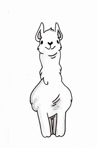 317x480 Inktober Day Llama - Lama Drawing