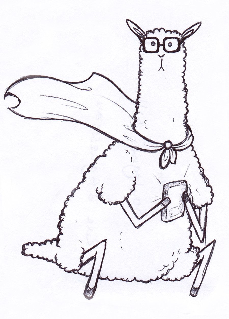 900x1254 kartinki po zaprosu llama face drawing lama llama drawing - Lama Drawing