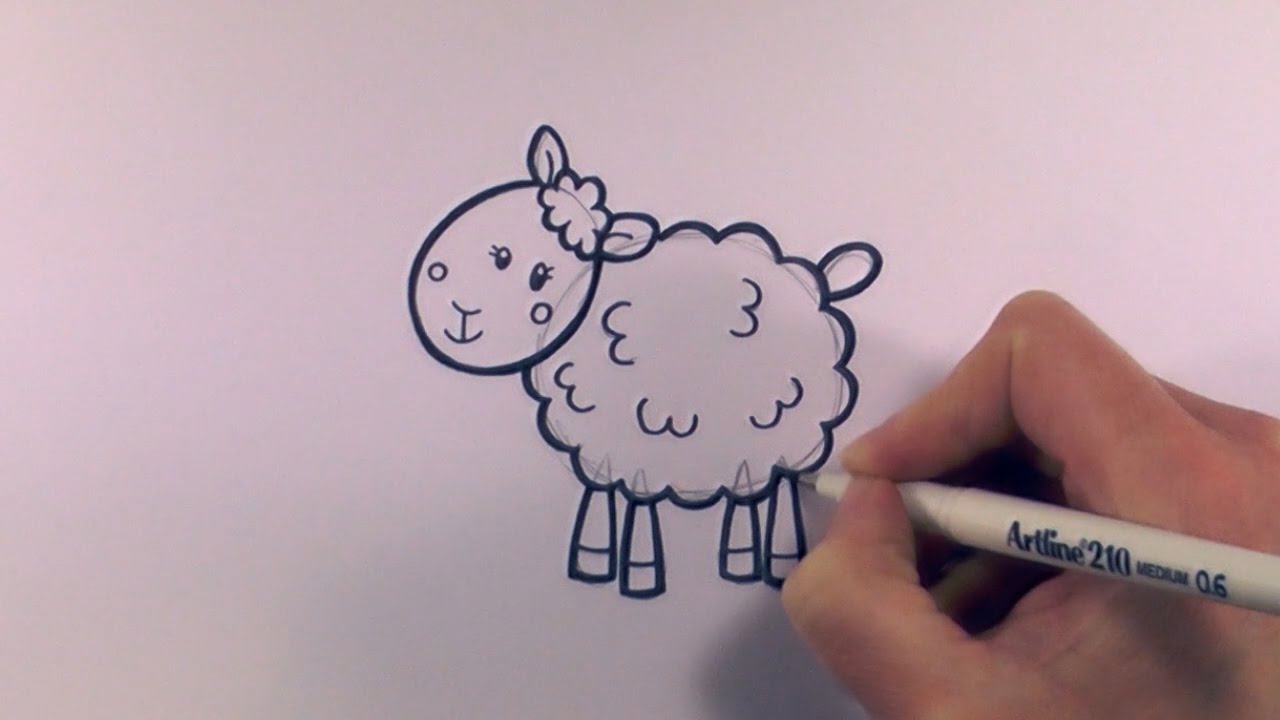 1280x720 How To Draw A Cartoon Sheep - Lamb Cartoon Drawing