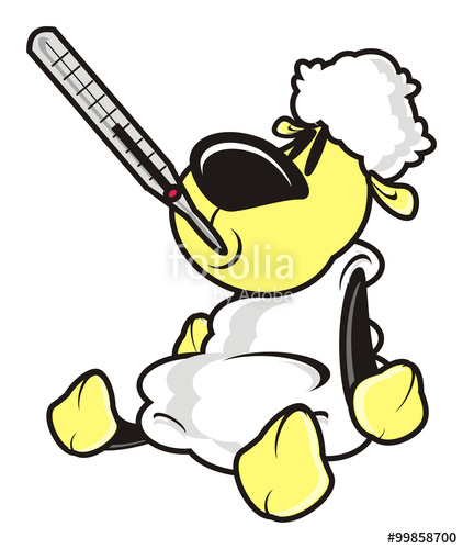 422x500 sheep, lamb, toy, cartoon, drawing, thermometer, temperature, ill - Lamb Cartoon Drawing