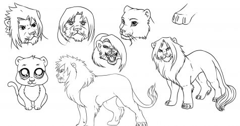 476x250 How To Draw A Lion Head And Lamb For Kids Kindergarten Roaring - Lamb Drawing Images