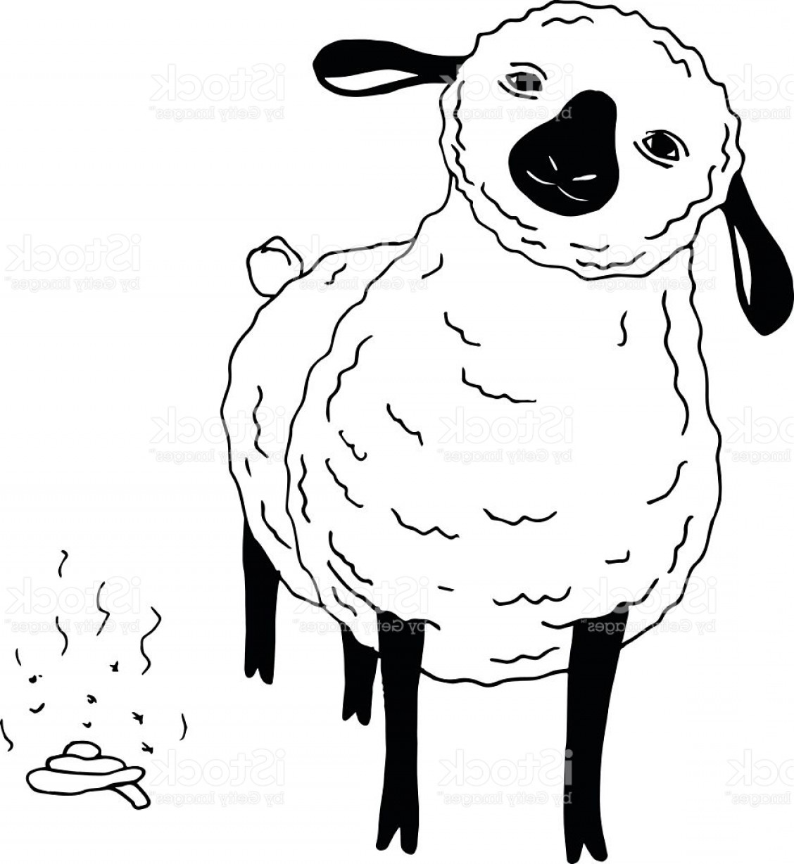 1128x1228 Cute Small Sheep Illustration Ink Sketch Drawing With Baby Lamb Gm - Lamb Drawing Images