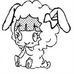 252x250 Mimi Bunny Lamb Line Art - Lamb Line Drawing