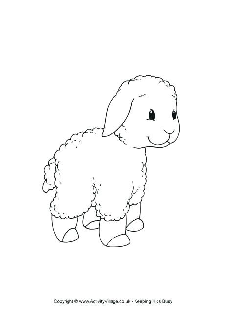 460x650 Lamb Outline Cute Cartoon Vector Sheep Funny Lamb Vector - Lamb Outline Drawing