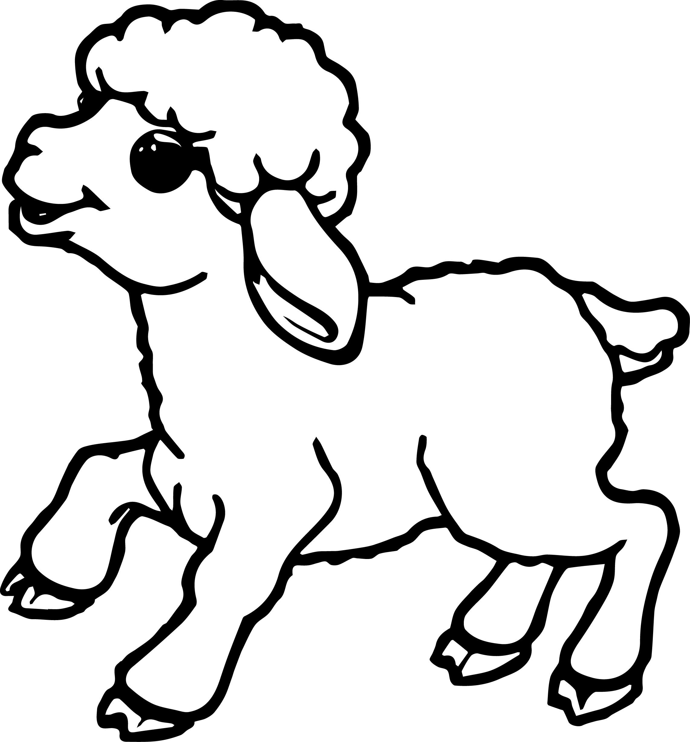 2282x2453 Sheep Outline Coloring Page - Lamb Outline Drawing