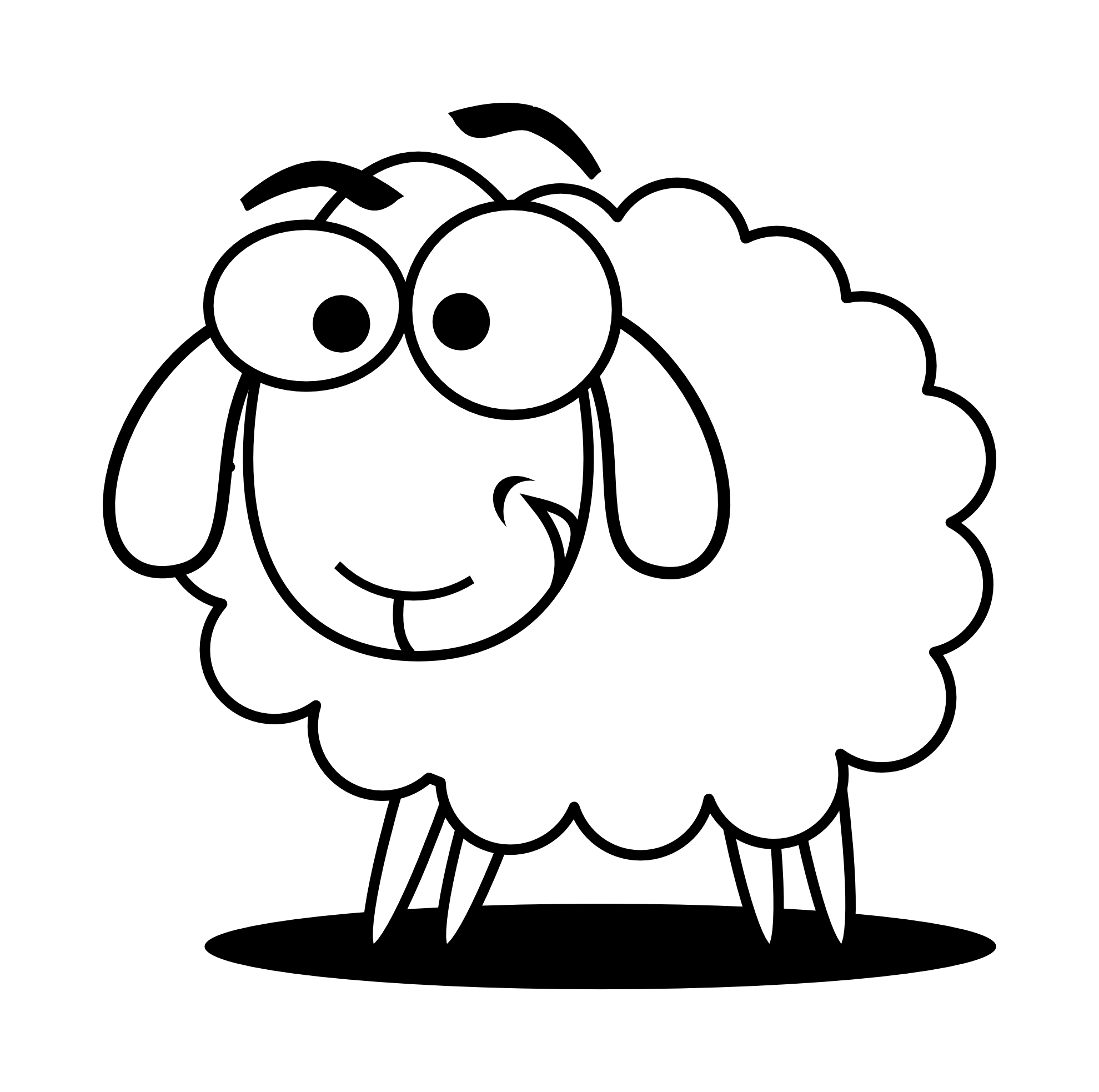 1979x1966 Lamb Head Clipart Outline - Lamb Outline Drawing