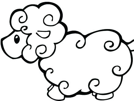 440x330 Sheep Outline Template - Lamb Outline Drawing