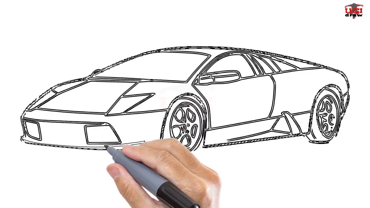1280x720 how to draw a lamborghini easy step - Lambo Drawing