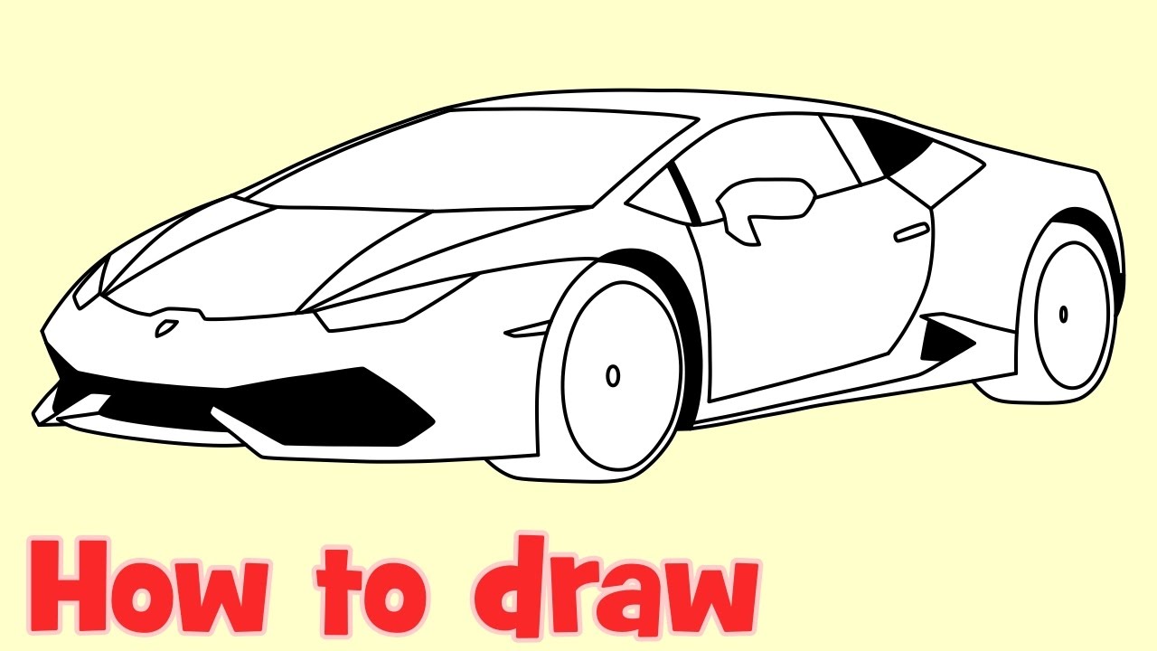 1280x720 how to draw a car lamborghini huracan - Lambo Drawing