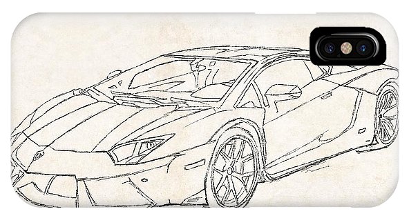 592x316 lamborghini aventador drawing iphone x case for sale - Lamborghini Aventador Drawing