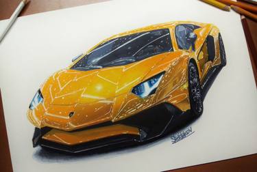 375x252 lamborghini aventador drawing - Lamborghini Aventador Drawing