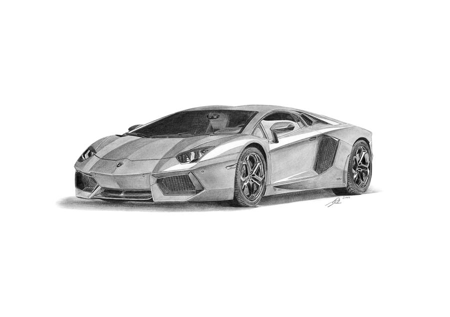 900x635 lamborghini aventador drawing - Lamborghini Aventador Drawing