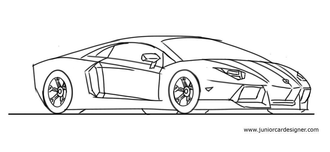 1100x509 how to draw a honda civic kids drawings, lamborghini aventador - Lamborghini Aventador Drawing Outline