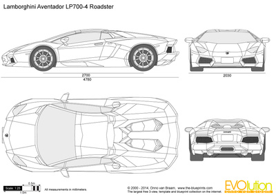 400x283 Vector Drawings - Lamborghini Aventador J Drawing
