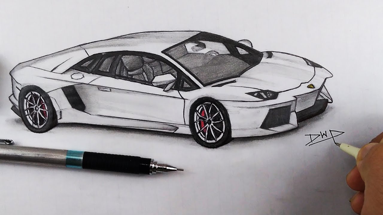 Lamborghini Car Drawing at PaintingValley.com | Explore collection of ...