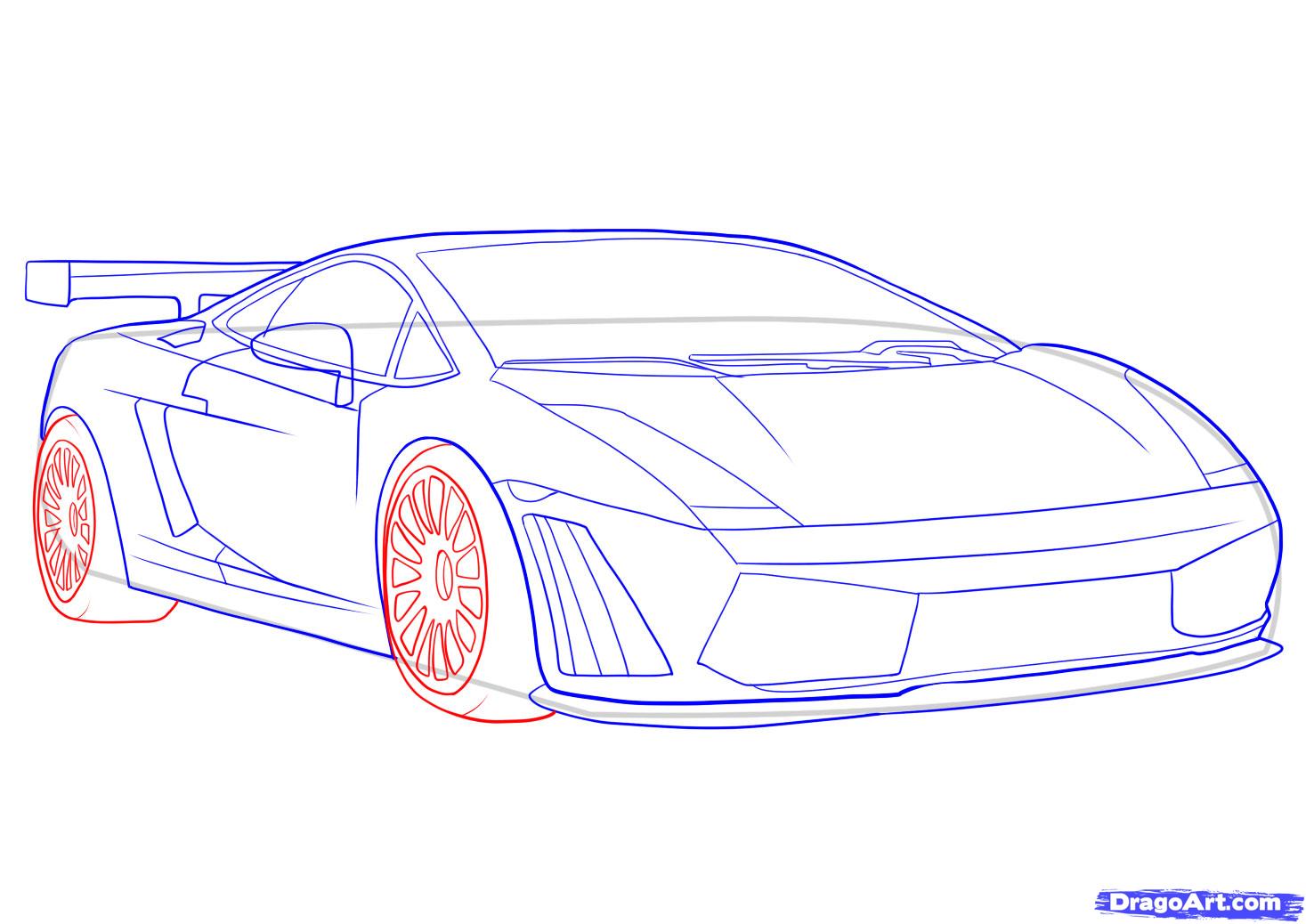 1467x1038 How To Draw A Lamborghini, Step - Lamborghini Car Drawing