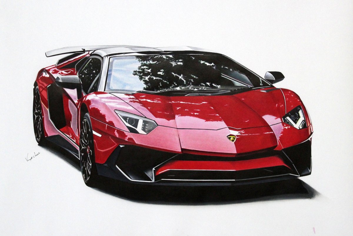 1200x804 lamborghini aventador sv roadster drawing - Lamborghini Car Drawing