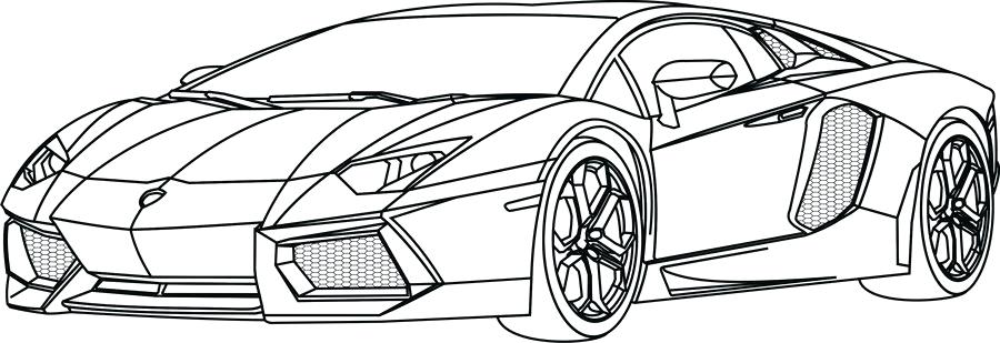 900x309 Lamborghini Drawing J - Lamborghini Car Drawing