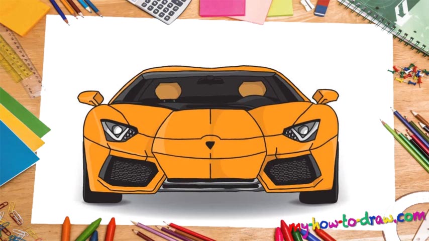 854x480 How To Draw A Car - Lamborghini Car Drawing