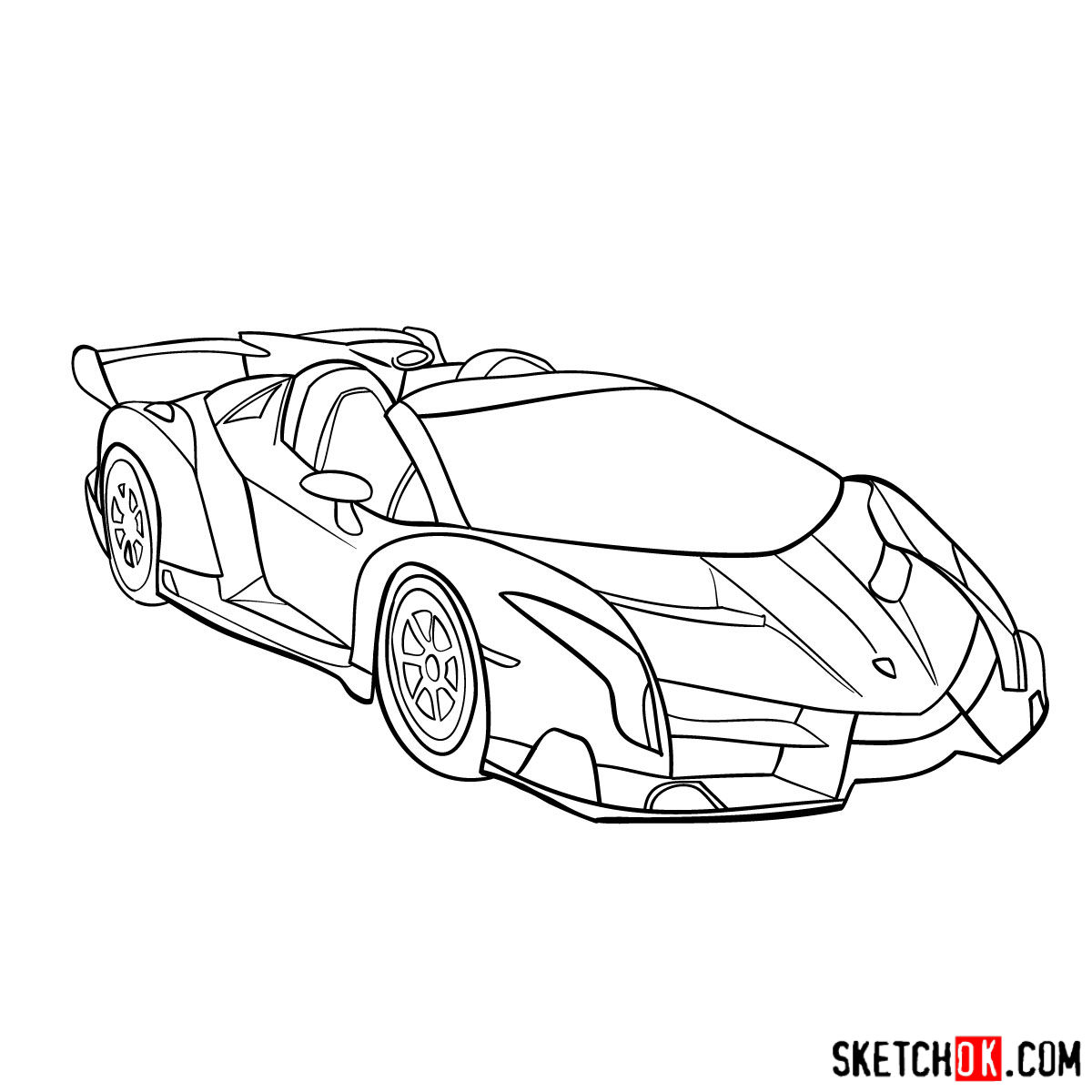 1200x1200 how to draw lamborghini veneno - Lamborghini Drawing