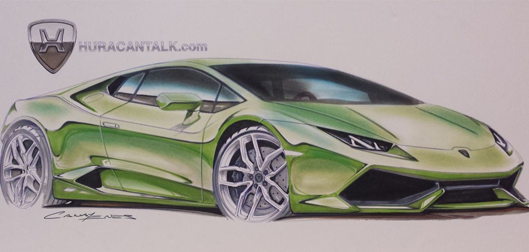 1050x500 lamborghini huracan drawing - Lamborghini Drawing