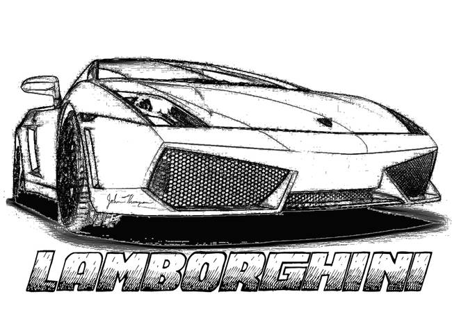 650x457 Lamborghini Line Drawing - Lamborghini Drawing