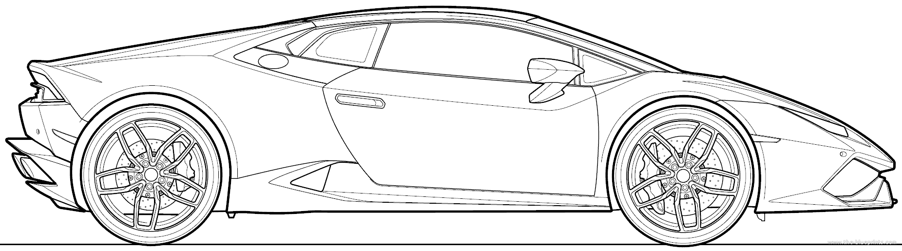 Lamborghini Huracan Drawing Side View