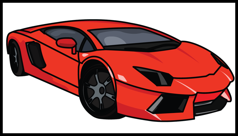 908x519 Collection Of Free Drawing Car Lamborghini Aventador Download - Lamborghini Drawing