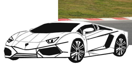 450x227 How To Draw Sports Car - Lamborghini Drawing Outline