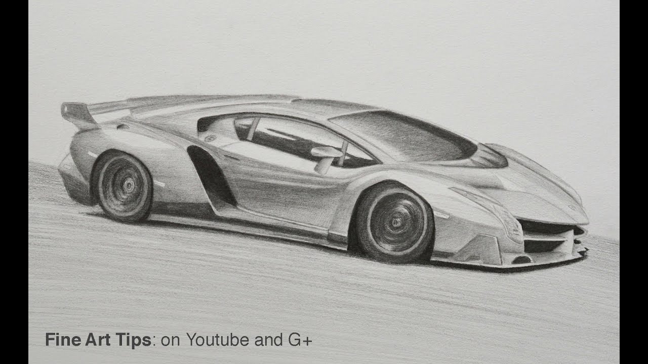 1280x720 how to draw a lamborghini veneno - Lamborghini Drawing Outline
