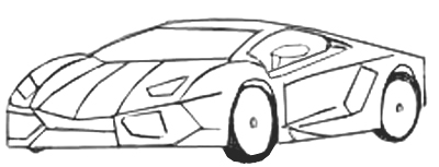 400x153 Photos Cool Sports Cars Drawing Outline - Lamborghini Drawing Outline