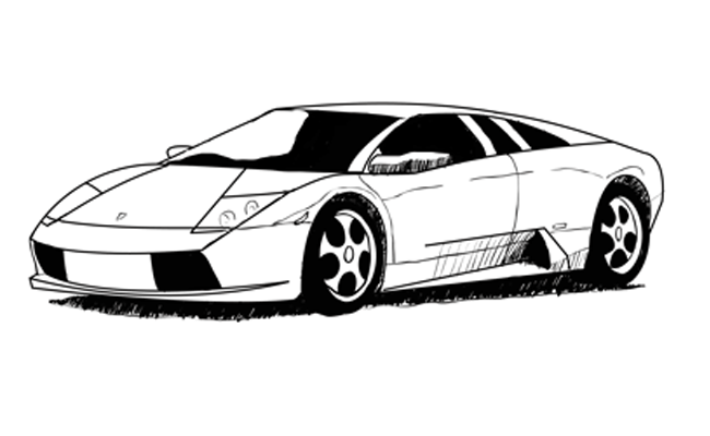 650x400 How To Draw A Lamborghini Step - Lamborghini Drawing Pictures
