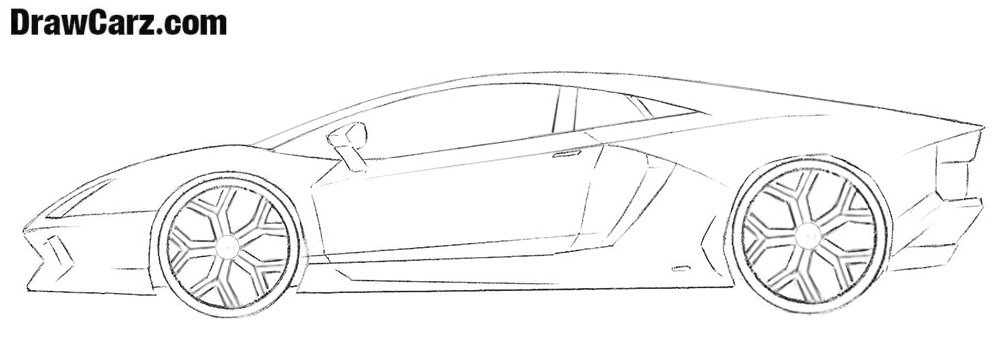 1000x355 lamborghini drawing tutorial drawcarz - Lamborghini Drawing Pictures