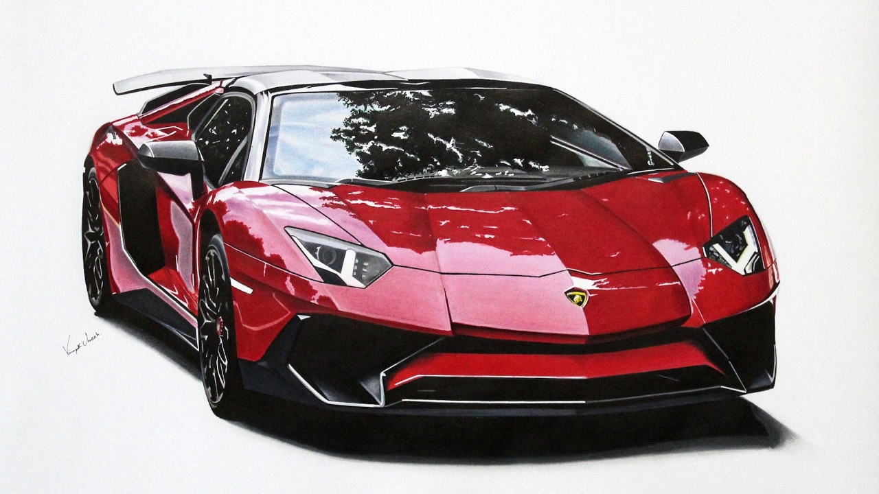 1280x720 Drawn Lamborghini Drawing - Lamborghini Drawing Pictures