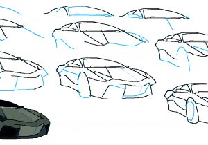 Lamborghini Drawing Step By Step At Paintingvalleycom