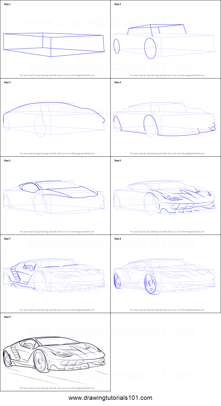 Lamborghini Drawing Step By Step At Paintingvalleycom