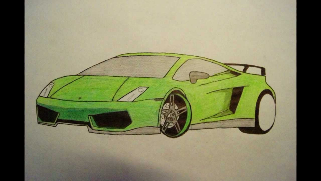 1024x576 How To Draw Lamborghini Aventador Step - Lamborghini Drawing Step By Step