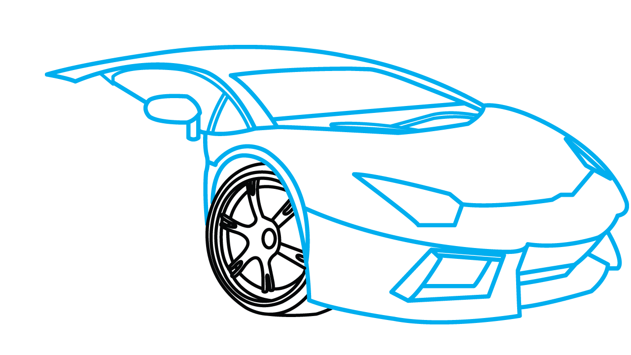 1280x720 Lamborghini Drawing - Lamborghini Drawing Step By Step