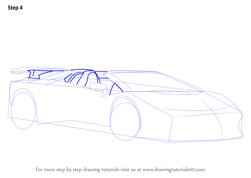844x598 Step - Lamborghini Drawing Step By Step