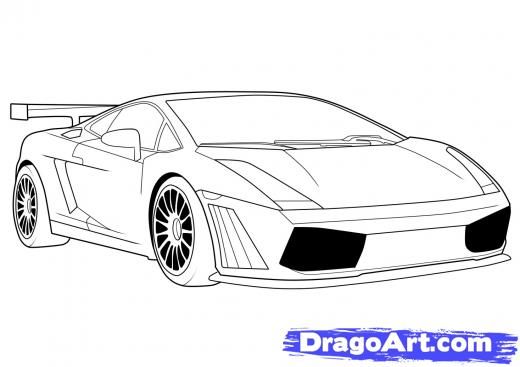 520x367 how to draw a lamborghini in steps cool cars - Lamborghini Gallardo Drawing