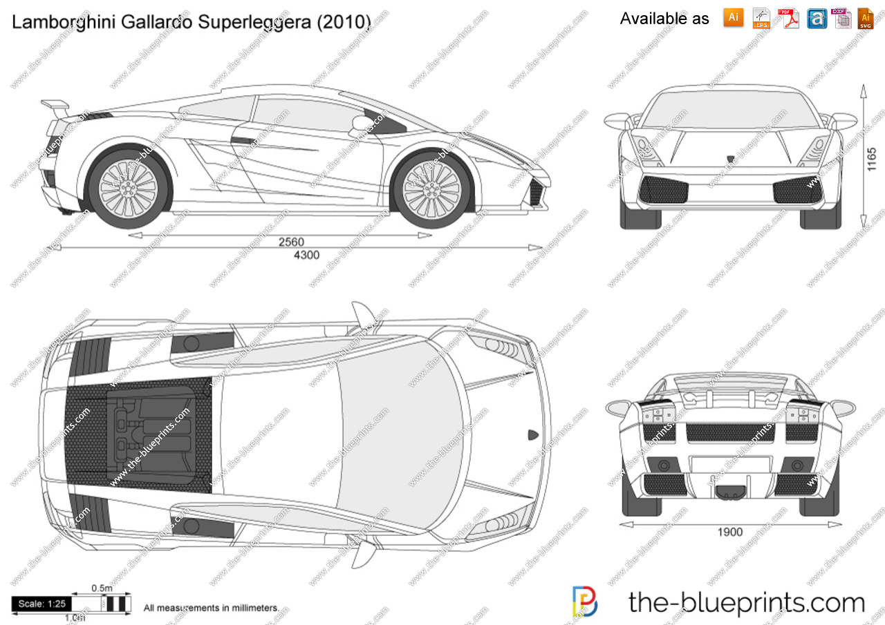 Lamborghini Gallardo Superleggera чертеж
