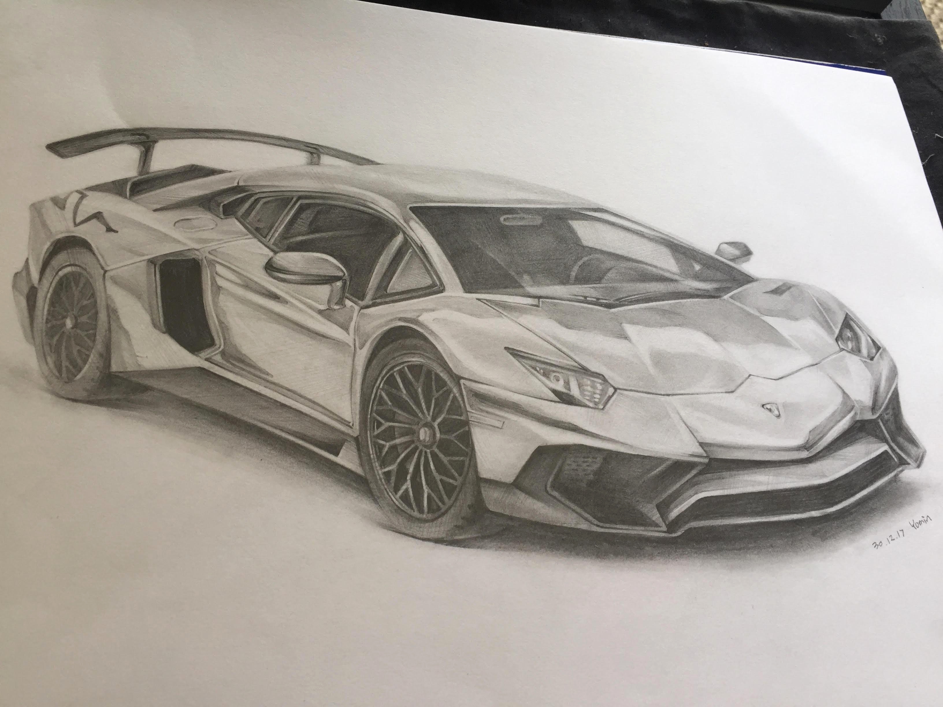 Lamborghini aventador как нарисовать