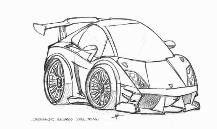 733x437 heart in art lamborghini gallardo super trofeo cartoon drawing - Lamborghini Gallardo Drawing