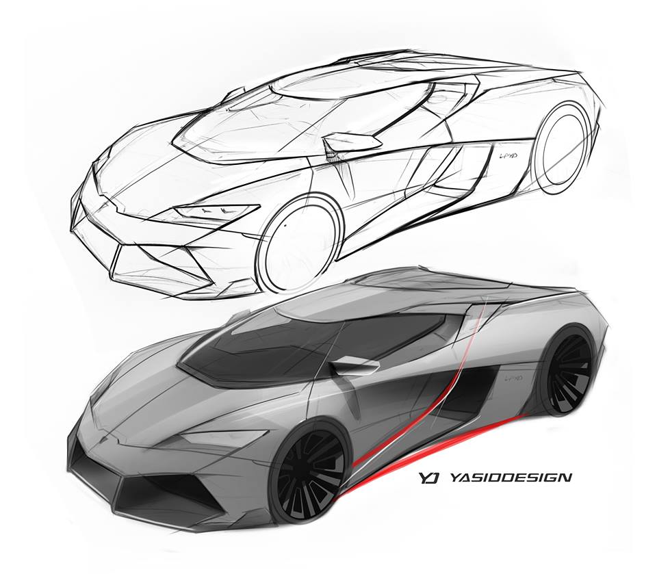 960x839 lamborghini huracan meets ford gt in mind blowing mashup - Lamborghini Huracan Drawing