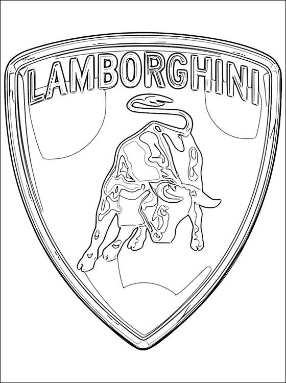 560x750 Lamborghini Logo Coloring Pages For Kids Logo Sketches - Lamborghini Logo Drawing