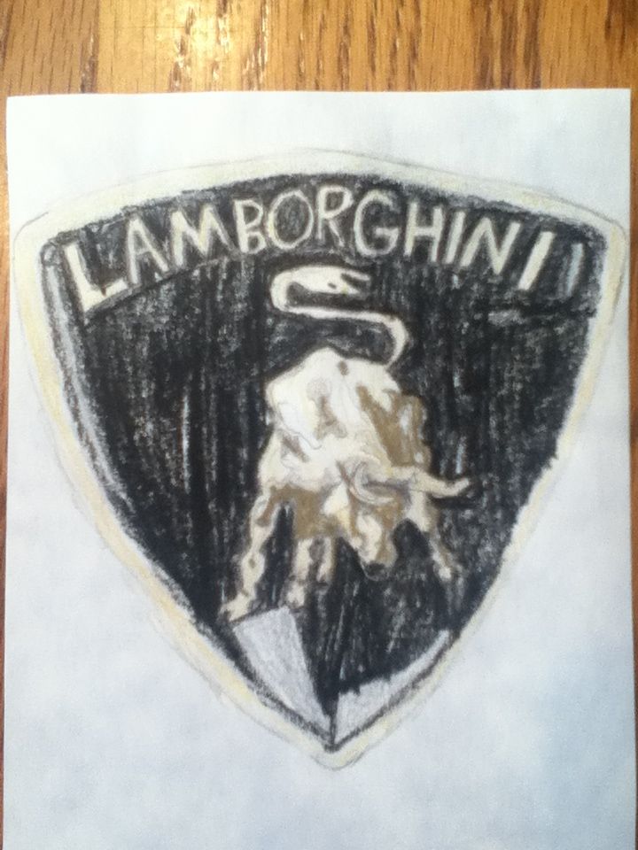 720x960 Started Drawing The Lamborghini Logo Yesterday And Just Finished - Lamborghini Logo Drawing
