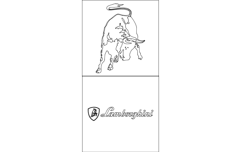 1002x633 Lamborghini Logo Dxf Free Download - Lamborghini Logo Drawing